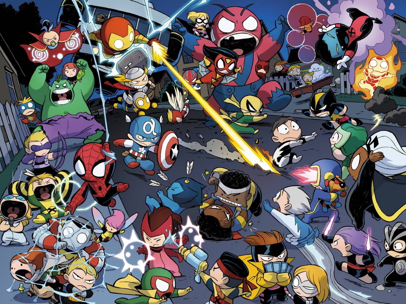 comics, avengers, 1080P, hd, babies, vs, xmen