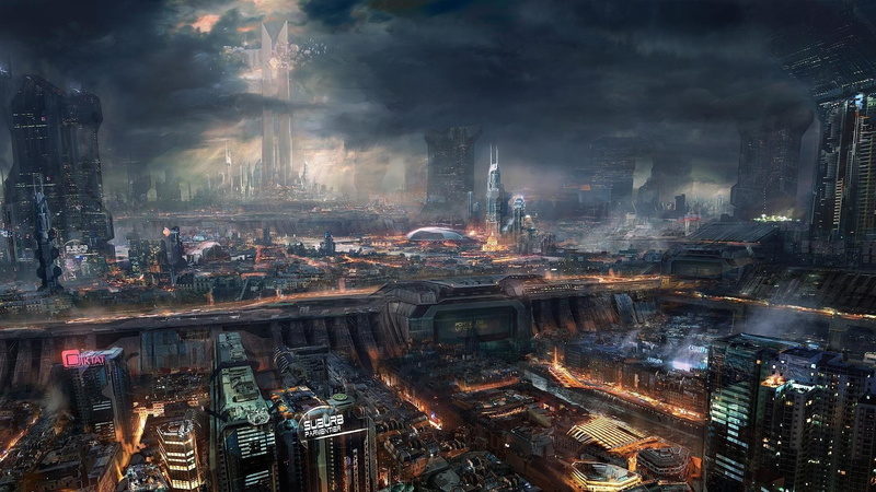 City, Digital Art, CGI, Dark, Adrift, Sci Fi, Video Game, 1080P