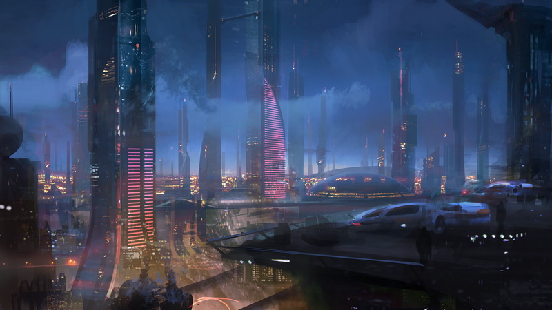 megapolis, 2K, neon signs, sci fi city, future, the city