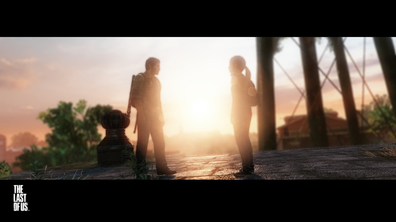 sunset, The Last of Us, group of people, video games, rear view, sunlight, sky, scene, adult, full length, silhouette, women, real people, people, leisure activity