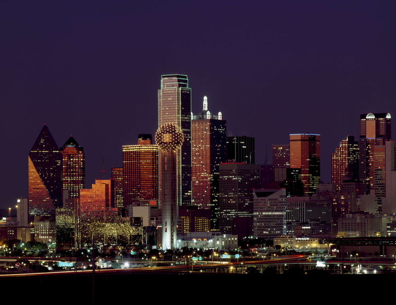 no people, architecture, modern, high rises, lights, landscape, dallas, buildings, nightlife, night, 4K, dusk, skyline, skyscraper, building, skyscrapers