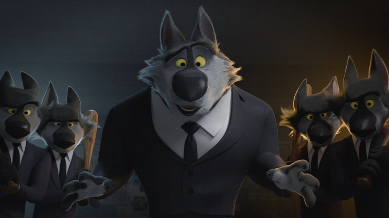 Cartoon, Screen Shot, movies, Baseball Bats, 3d, Screengrab, Tie, 1080P, wolf, Rock Dog, gangster, Suits, Clothing, animals, Anthro, Gangsters