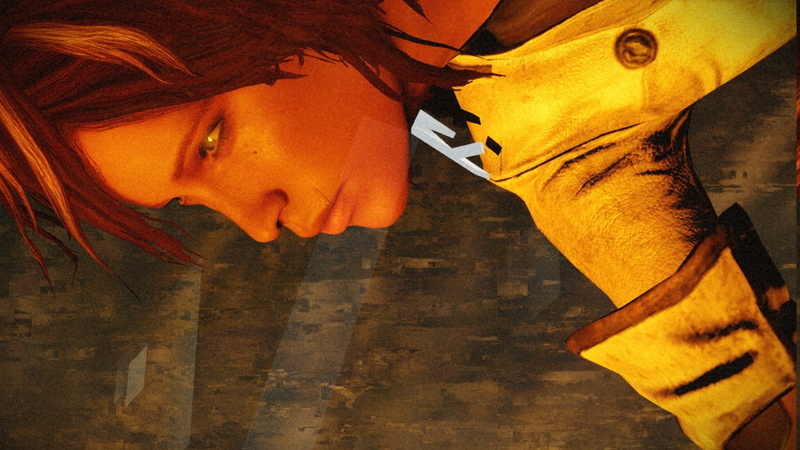 human face, real people, indoors, Remember Me, men, looking away, screenshots, headshot, women, 720P, one person, video games, lifestyles, body part, orange color