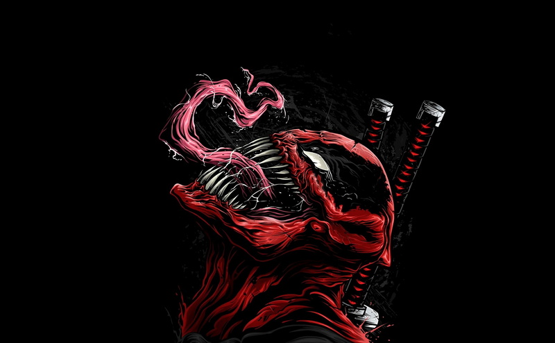 Cartoons, Artwork, supervillain, 4K, Others, Deadpool, Comics, Venom, Illustration