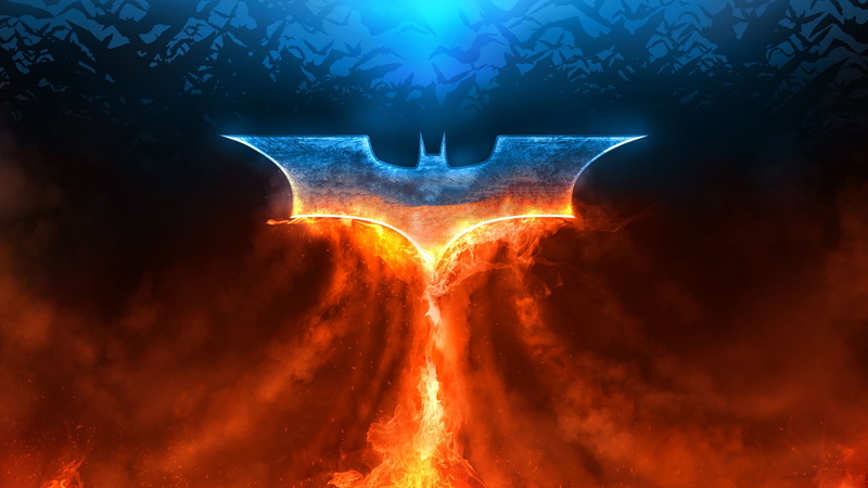 5K, Batman logo, fire, Batman: Arkham City, Gotham City, Bat Cave, water