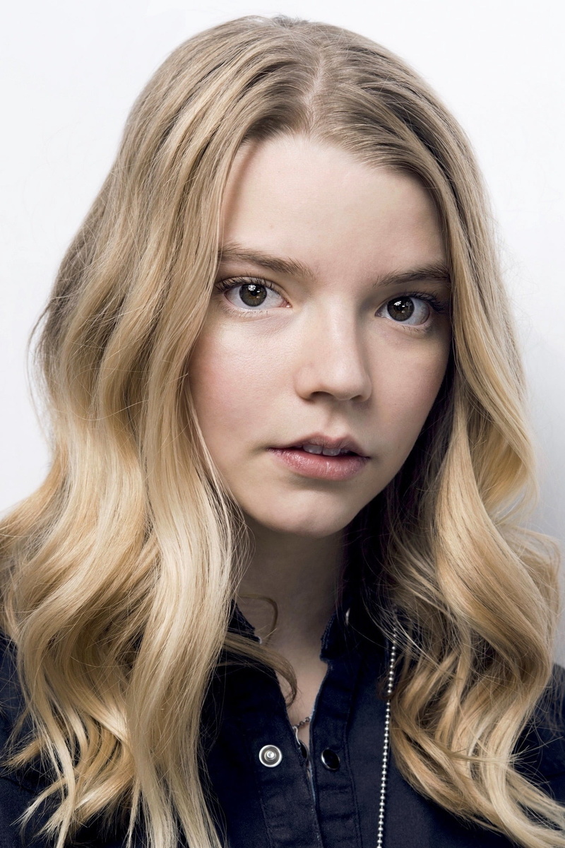 blonde, women, simple background, face, Anya Taylor-Joy, long hair, 1080P, actress