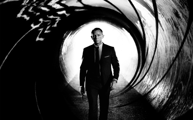 adult, skyfall, 007, real people, men, looking at camera, james, males, portrait, silhouette, arch, indoors, full length, poster, lifestyles, standing