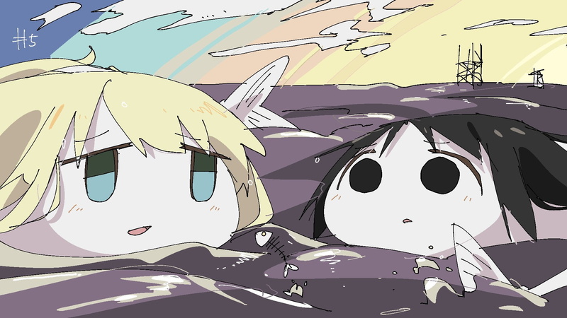 anime girls, mode of transportation, sky, Shoujo Shuumatsu Ryokou, commercial airplane, no people, white color, Yuuri (Shoujo Shuumatsu Ryokou), air vehicle