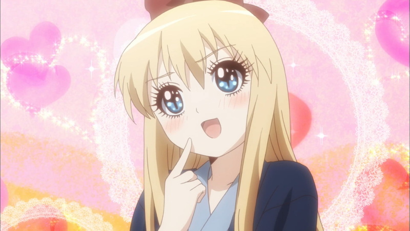white skin, anime, film stills, blue eyes, Toshinou Kyouko, anime girls, Yuru Yuri, 1080P, blonde