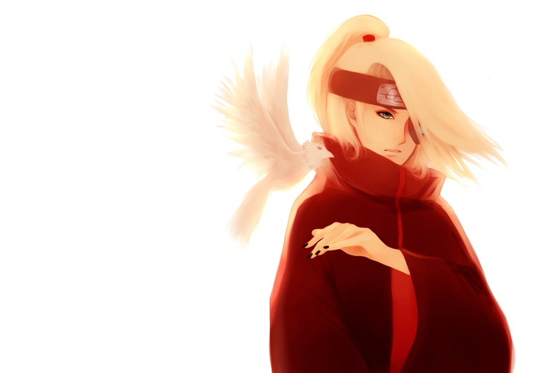 black, naruto, deidara, looking, side, 2K, nails