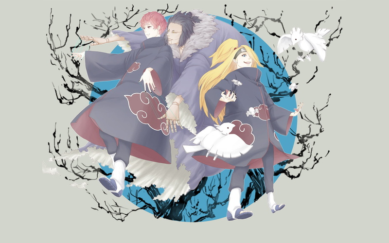 Deidara (Naruto), Anime, 1080P, Naruto, Sasori (Naruto)
