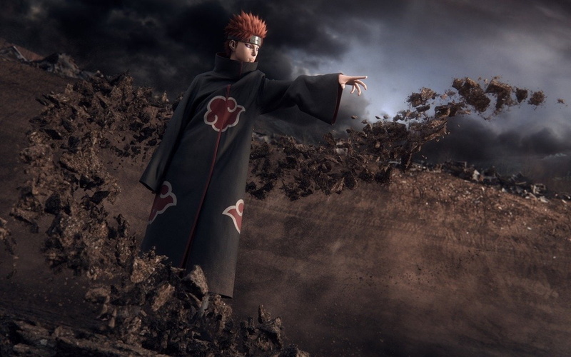 Naruto, clothing, nature, well-dressed, cape, formalwear, Pain (Naruto), one person, fashion, sky, suit, cloud - sky, digital composite, land, full length