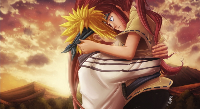 Minato, standing, Kushina, sunset, cloud - sky, holding, adult, midsection, Artistic, young women, day, Namikaze, nature, women, lifestyles