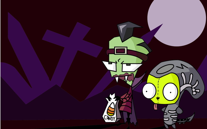 zim, costume, gir, moon, invader, halloween, 1080P