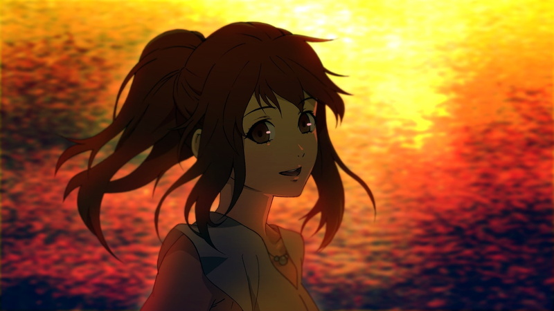 720P, brunettes, night, sunsets, art, ponytails, fatestay, brown, sunset, open, fatezero, water, hd, anime, nature, mouth, necklaces, gir, eyes