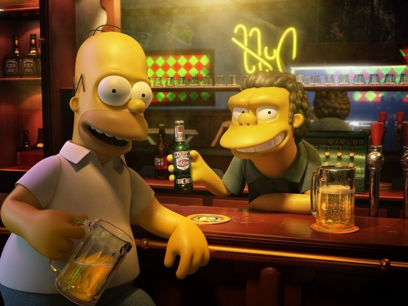 720P, Homer Simpson, The Simpsons, Moe Szyslak