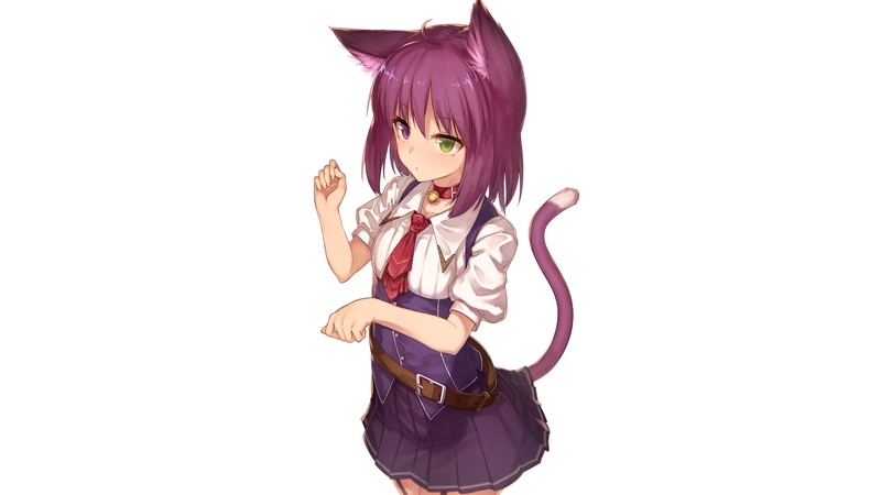 white background, lifestyles, moe, anime girl, purple hair, three quarter length, indoors, fashion, beautiful woman, young women, 2K, young adult, Anime