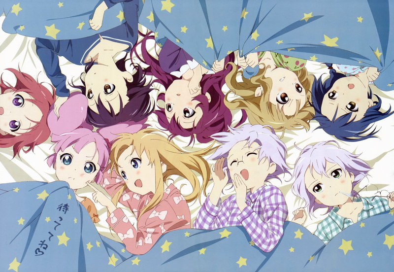 Chizuro Ikeda, Yuru Yuri, Oomuro Sakurako, multi colored, Furutani Himawari, festival, pattern, large group of objects, no people, Akaza Akari, celebration