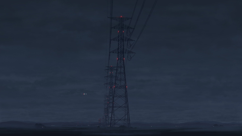 utility pole, night, power lines, electricity, 1080P