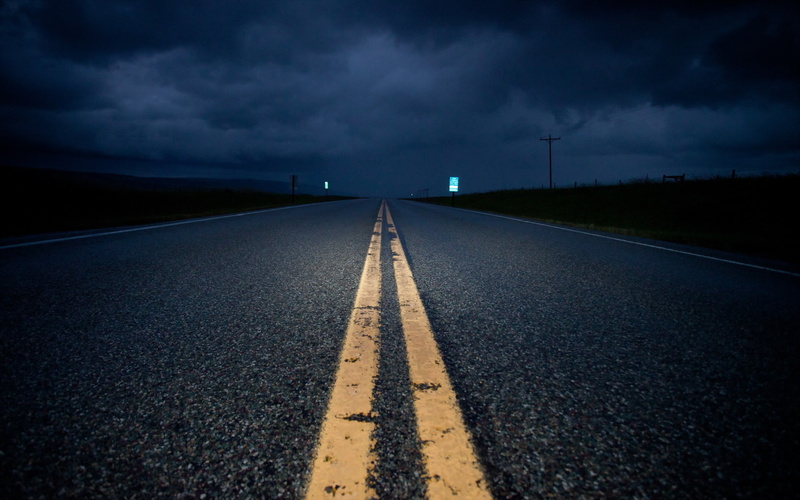 night, power lines, overcast, road, 2K, utility pole, clouds