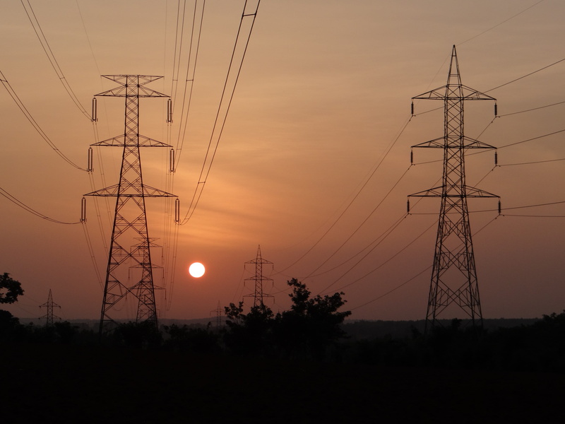 electric pylon, power supply, tree, romantic sky, connection, Pylon, karnataka, india, cable, fuel and power generation, technology, sky, plant, no people