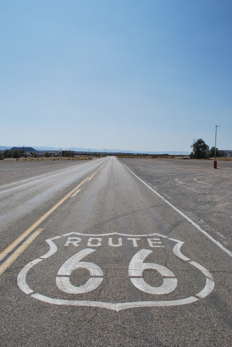 road marking, blue, day, marking, diminishing perspective, transportation, route 66, asphalt, no people, road, number, the way forward, dom, 2K, california