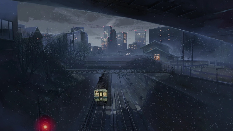 1080P, artwork, Makoto Shinkai, art, second, lights, per, x, makoto, vehicles, centimeters, trains, traffic, technology, hd, shinkai, wallpape