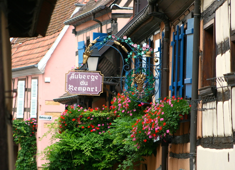eguisheim, house, built structure, information, building exterior, fachwerkhäuser, plant, truss, architecture, building, communication, city, flowering plant