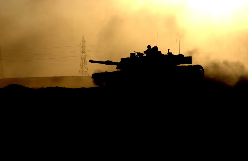 silhouette, 2K, soldier, tank, power lines, military