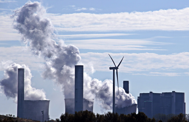 factory, energy revolution, electricity, architecture, sky, outdoors, air pollution, alternative energy, chimney, sustainable resources, fumes, power in nature
