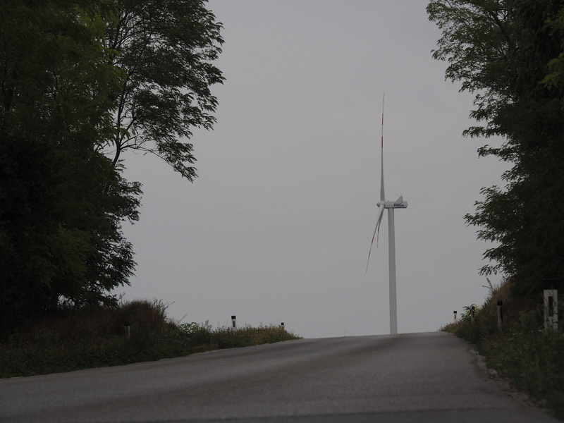 rotor, windmill, self catering, landscape, environmental technology, wind power plant, plant, road, wind park, nature, clouds, renewable energy, summer