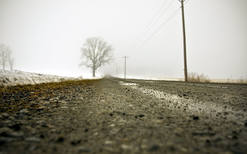 black And White, 720P, day, surface level, brown, vanishing Point, nature, highway, no People, electricity, asphalt, weather, diminishing Perspective