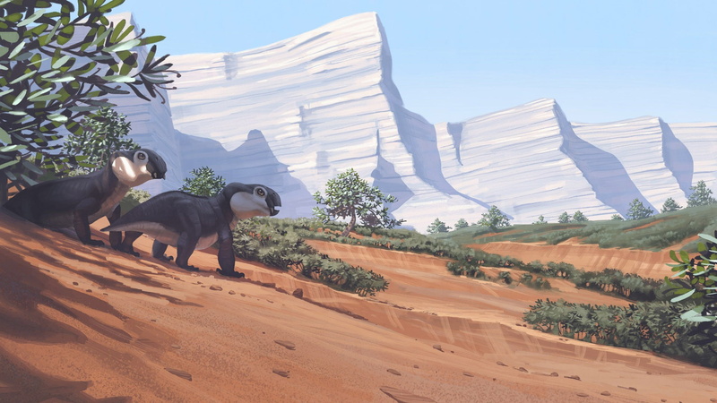 tree, art and craft, day, nature, domestic animals, animal themes, dinosaurs, animal, outdoors, sunlight, scenics - nature, Simon Stålenhag, livestock