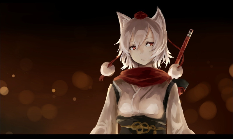 Inubashiri Momiji, Okamimimi, artwork, animal ears, anime girls, 1080P, Touhou
