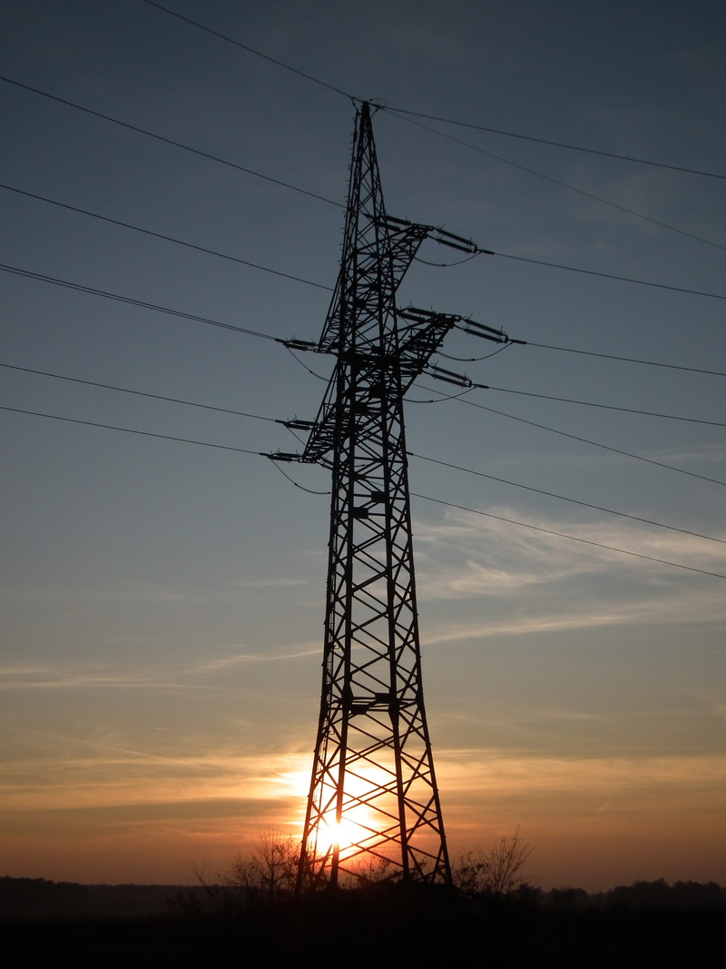 electricity pylon, cloud - sky, power line, metal, outdoors, land, cable, high voltage, power supply, iron - metal, tall - high, complexity, strommast