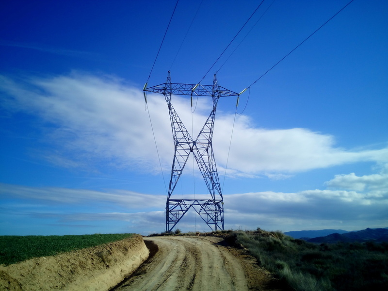 4K, electrical substation, low angle view, turrets, rural, power supply, blue, electricity pylon, cables, torres, supply, fuel and power generation, cable