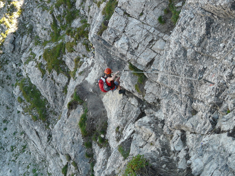 extreme sports, people, real people, steep, rock, mountain, rock - object, climb, exposed, high angle view, person, bergtour, adventure, activity, hang