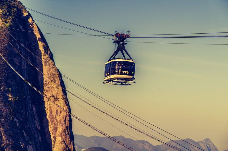 brazil, cliff, mar, beach, ride, cable, electricity, white, connection, mode of transportation, christ the redeemer, complexo do pão de açúcar, cable car