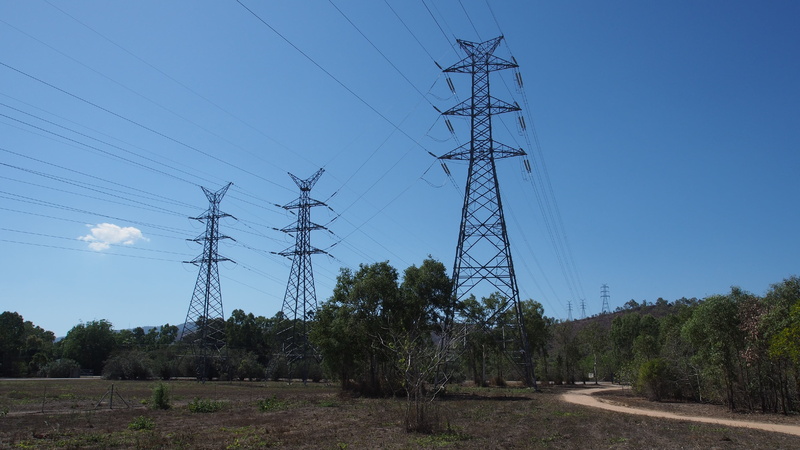 technology, no people, blue, 4K, clear sky, power supply, day, connection, nature, outdoors, tall - high, sky, landscape, electricity, overhead power line