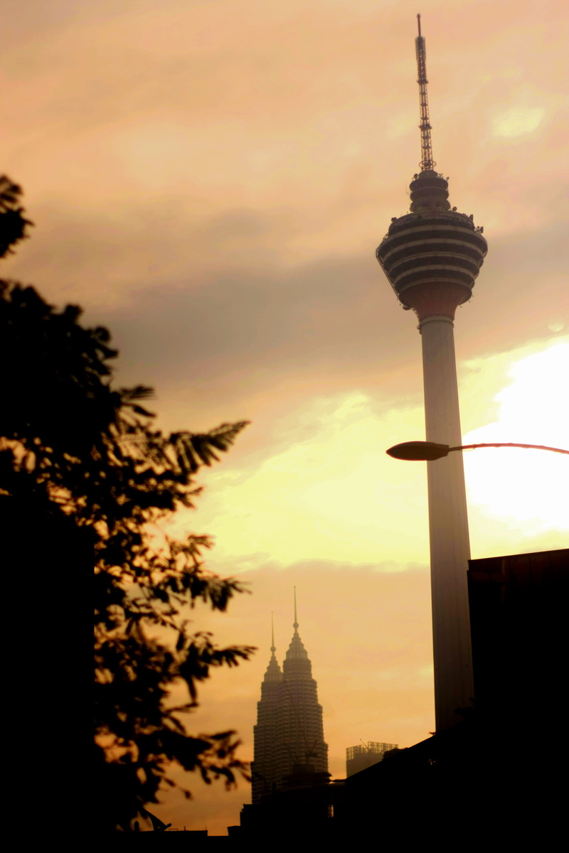 kuala lumpur tower, orange color, 4K, architecture, sunset, sunburn, silhouette, built structure, lumpur, no people, tall, tower, burn, travel, exposed