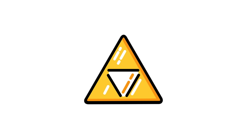 information sign, 4K, cut out, geometric shape, yellow, no people, black color, the legend of zelda, security, warning symbol, high voltage sign, warning sign