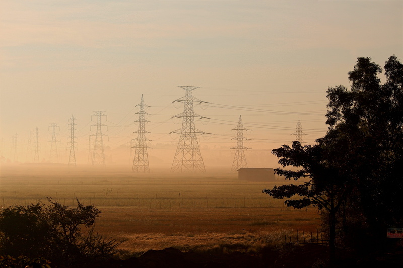 surrounded, tranquil scene, scenics - nature, cable, electricity, tower, tree, energy, electricity Pylon, power lines, beauty in nature, post, silhouette