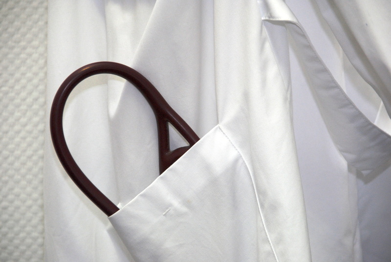 medical treatment, coathanger, high blood pressure, close-up, lab coat, hanging, indoors, textile, positive emotion, hospital, ill, pulse, 4K, day, material