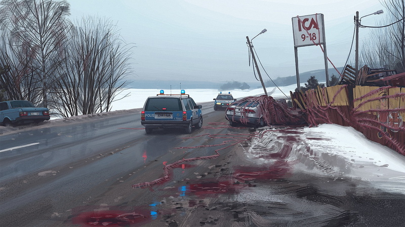 Simon Stålenhag, car, 1080P