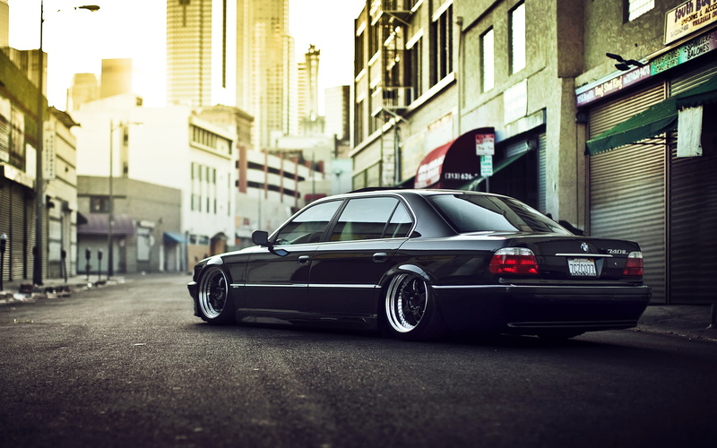 chrome, 740iL, shiny, outdoors, city Life, retro Styled, city, headlight, BMW, mode of Transport, security, built Structure, travel, downtown District