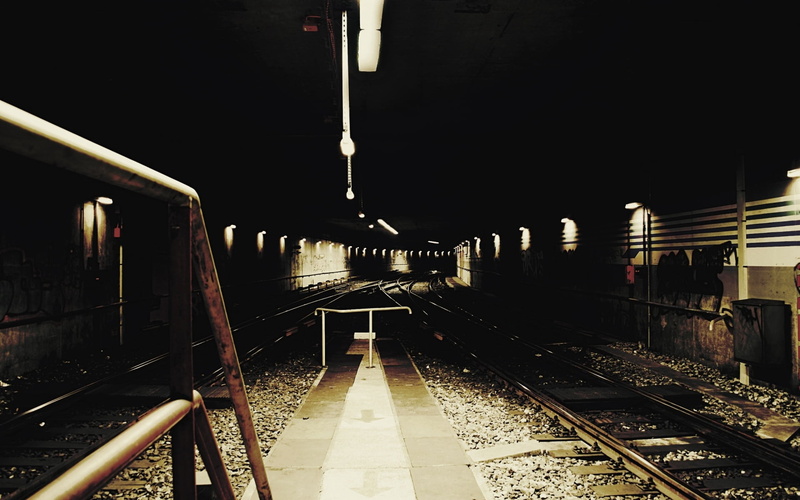 white, steel, public transportation, night, journey, street, shunting yard, station, traffic, built structure, rail transportation, the way forward, mode of Transport
