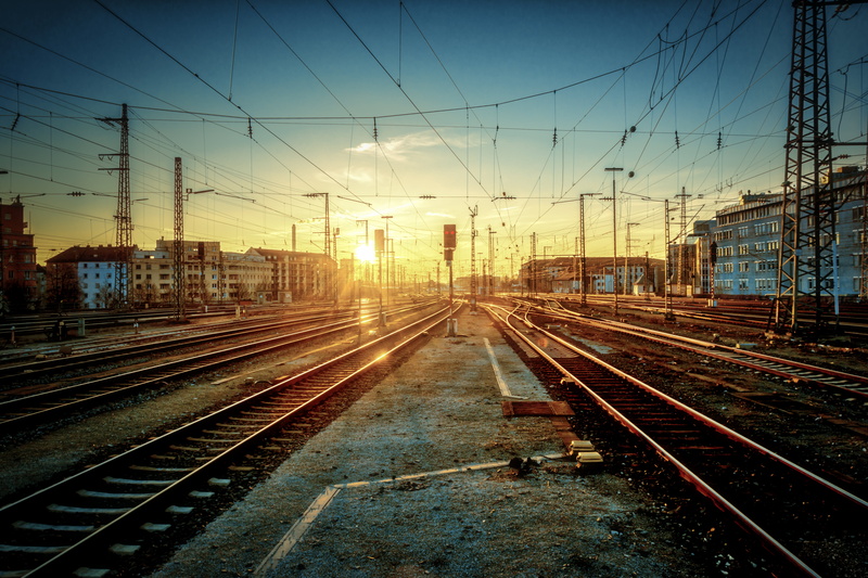 transportation, on Rails, train station, railroad Station Platform, landscape, photo, train, Sunset, steel, rail, 5K, railroad Junction, travel, mode of Transport