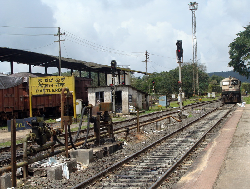 railroad Track, sky, station, built structure, electricity, castlerock, train, incidental people, karnataka, transportation, railroad Station, rail transportation