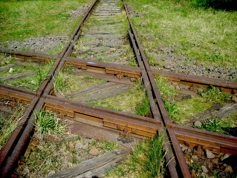 plant, gleise, brown, crossroads, seemed, landscape, mode of transportation, train, high angle view, direction, the way forward, connection, long, straight