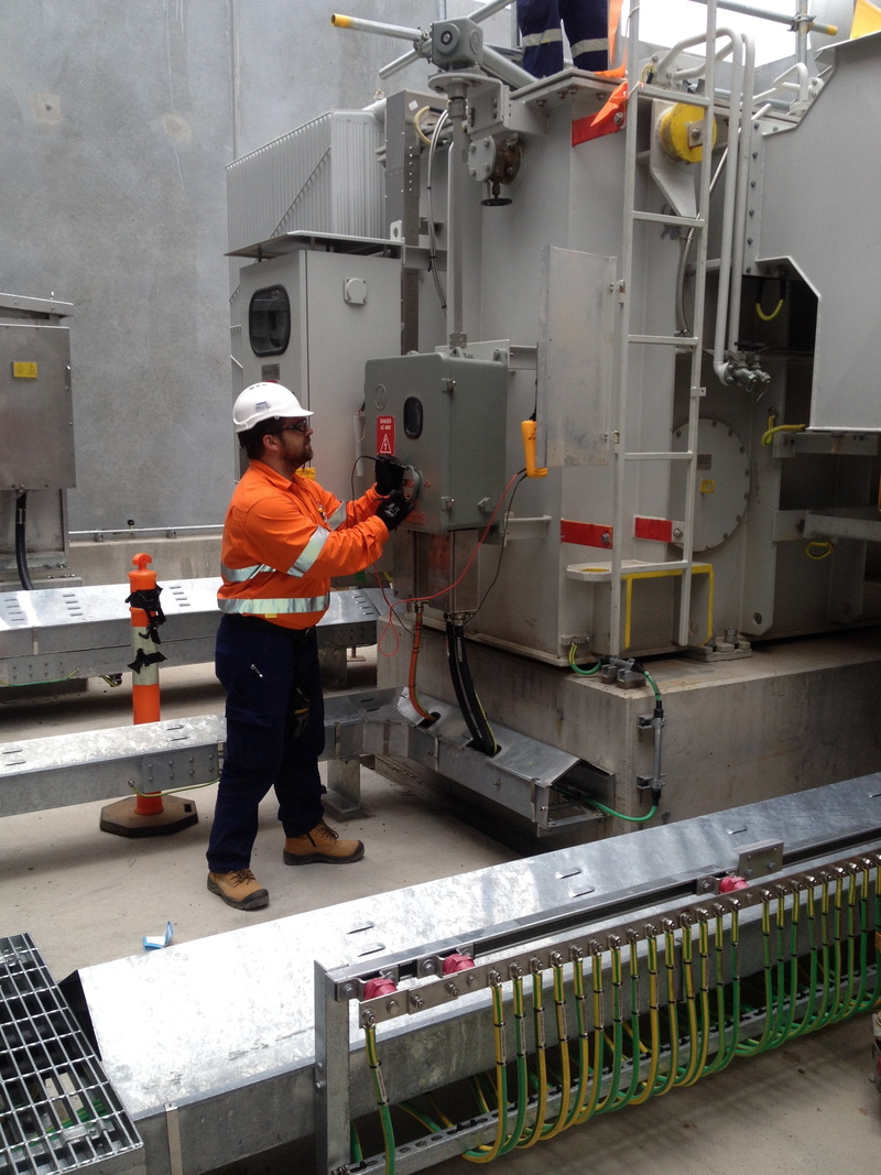 hv testing equipment, safety, uniform, full length, man, real people, machine, industry, clothing, electrical services, rear view, hv testing, 2K, men